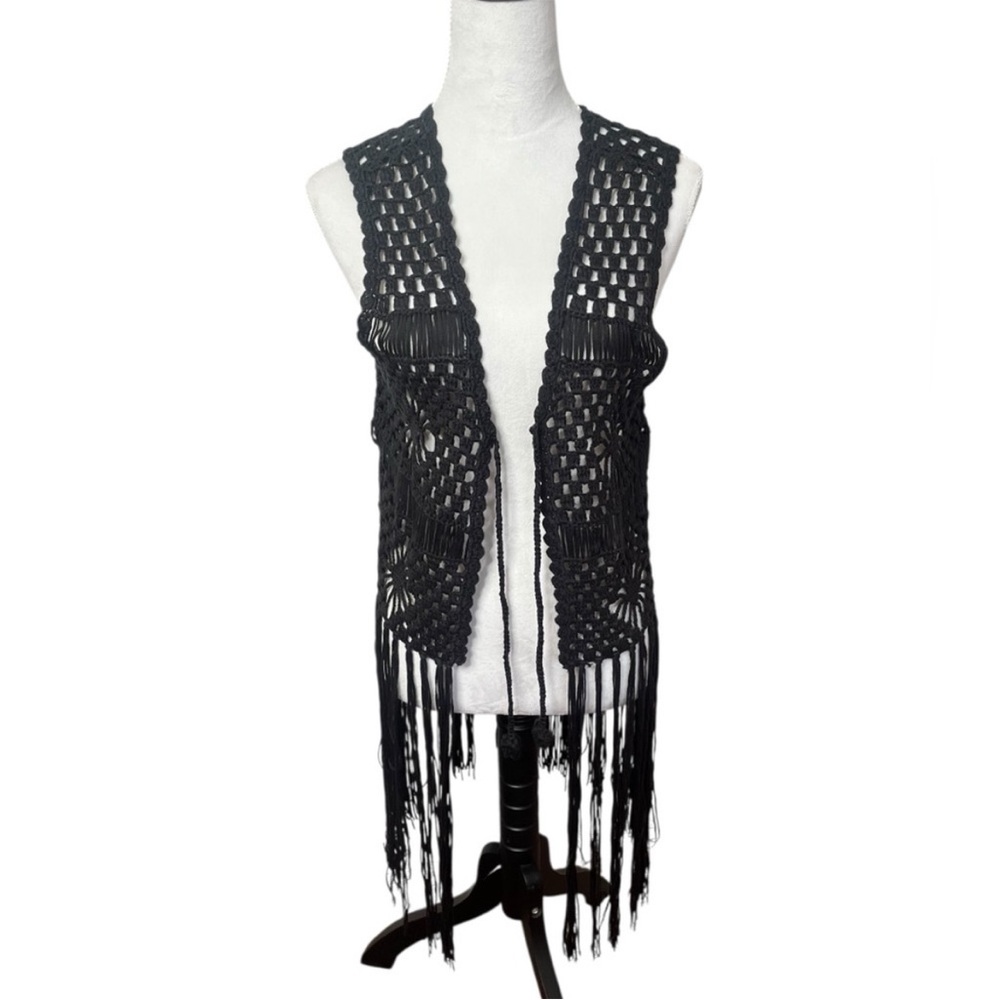 Rock&Roll Denim Bohemian Black Crochet Festival F… - image 7